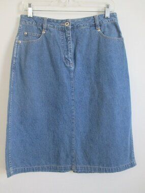 Y2K Blue Jean Denim Skirt Hong Kong 100% Cotton Size 6